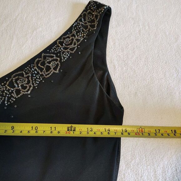 VTG Alex Evening's Y2K 90s Midi Dress Beaded Fairy Whimsigoth Asymmetrical Sz 10 - Picture 10 of 12